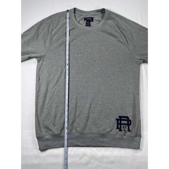 Polo Ralph Lauren Sweatshirt Mens Medium M Gray Fleece Pullover RL 67 Sleepwear - Picture 9 of 12